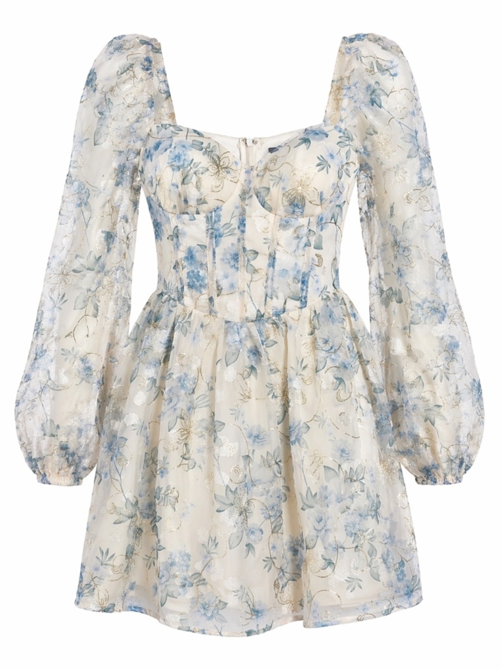 Lulu’s Decadent Charisma S Ivory Floral Embroidered Bustier Mini Dress coquette